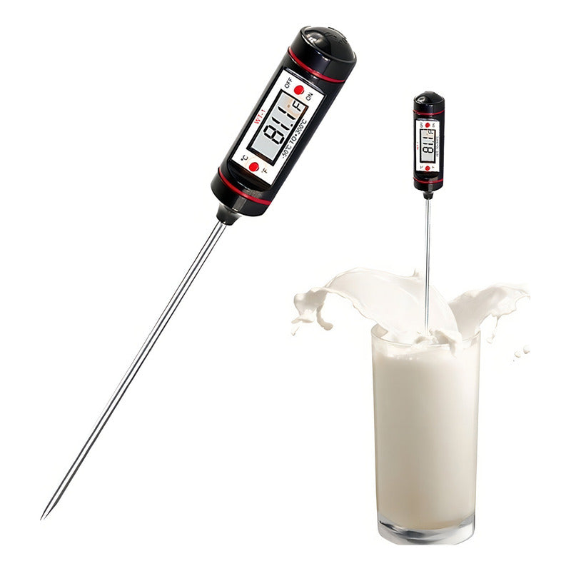 Termometro Digital De Cocina Pinche Alimentos Y Liquidos Color Negro