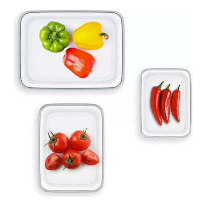 Set 3 Contenedores Rectangulares De Vidrio Envases Hermético