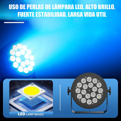 Luces De Fiesta Led Rgb Luz De Discoteca 18 Led Luz Led Foco
