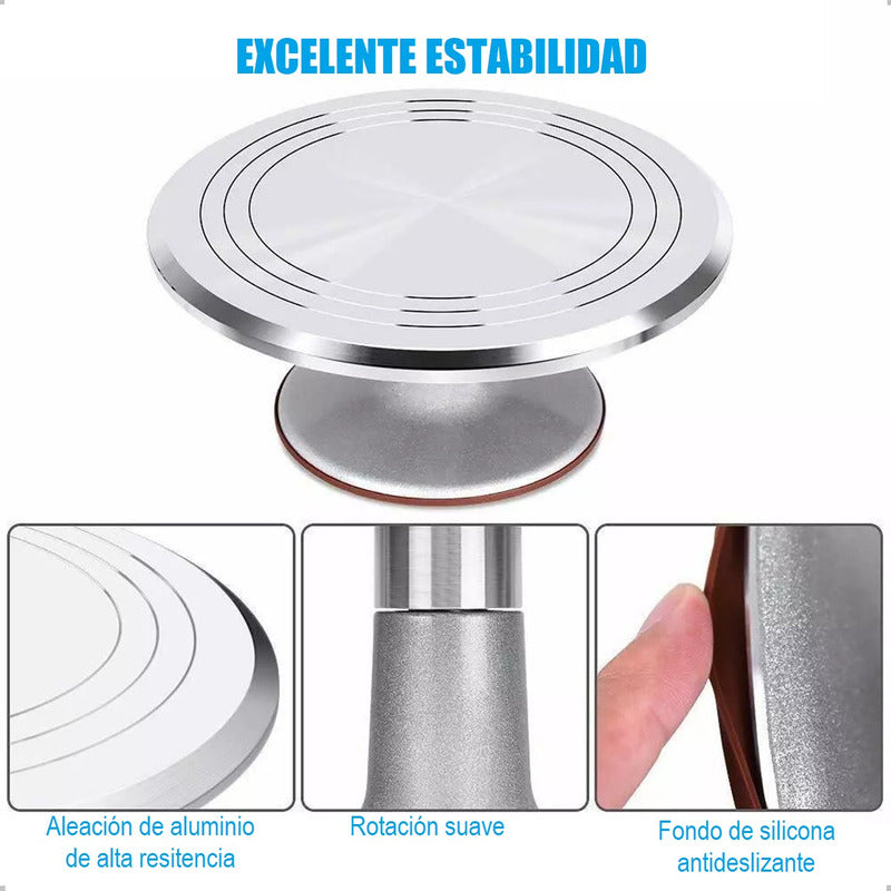 Base Giratoria Para Tortas Base Repostería Metal Profesional