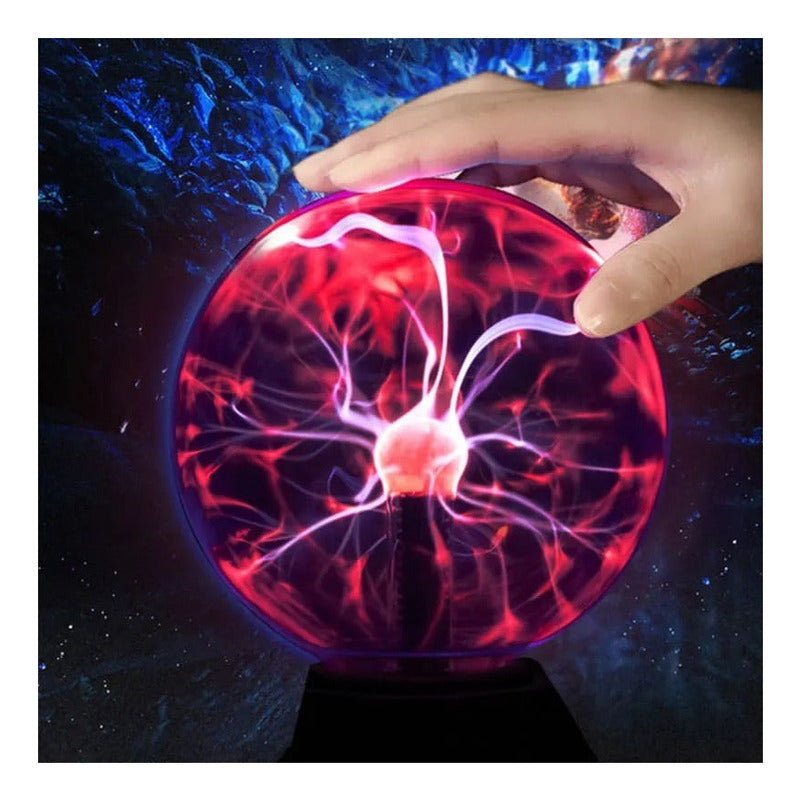 Pack X2 Mini Lampara Plasma Energía Táctil Bola Rayos Usb