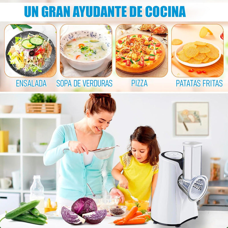 Cortadora De Vegetales Electrica Rebanador Verduras Rallador