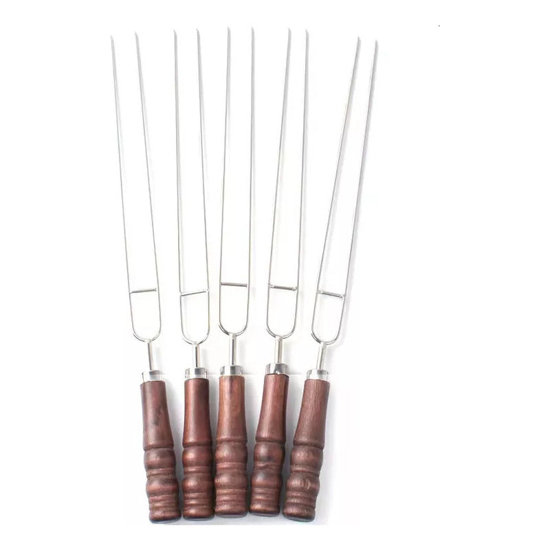 Set Fierros Para Anticuchos Naranja Pinchos Para Anticucho Acero Inoxidable Set 5 De Brochetas Forma De U Arcashopping Set 5 Brochetas En Forma De U Para Asado Pinchos Anticucho