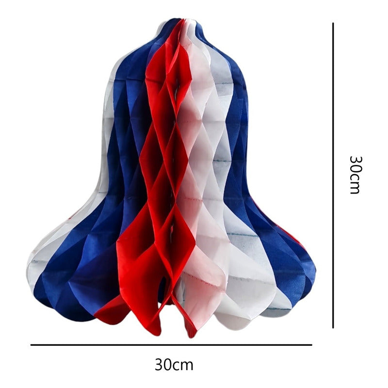Adorno Campana Papel Decorativa 30cm Tricolor Fiestas Patria