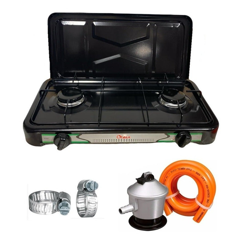 Set Cocinilla A Gas Regulador Manguera Cocinilla Camping