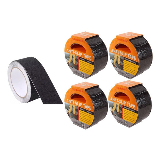 X5 Cinta Antideslizante Negro 50mmx5mts Para Pisos Escalera