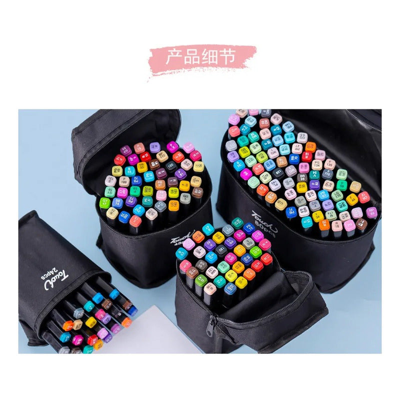 Pack X3 Set Estuches Plumones Marcadores Doble Punta 24 Rotu