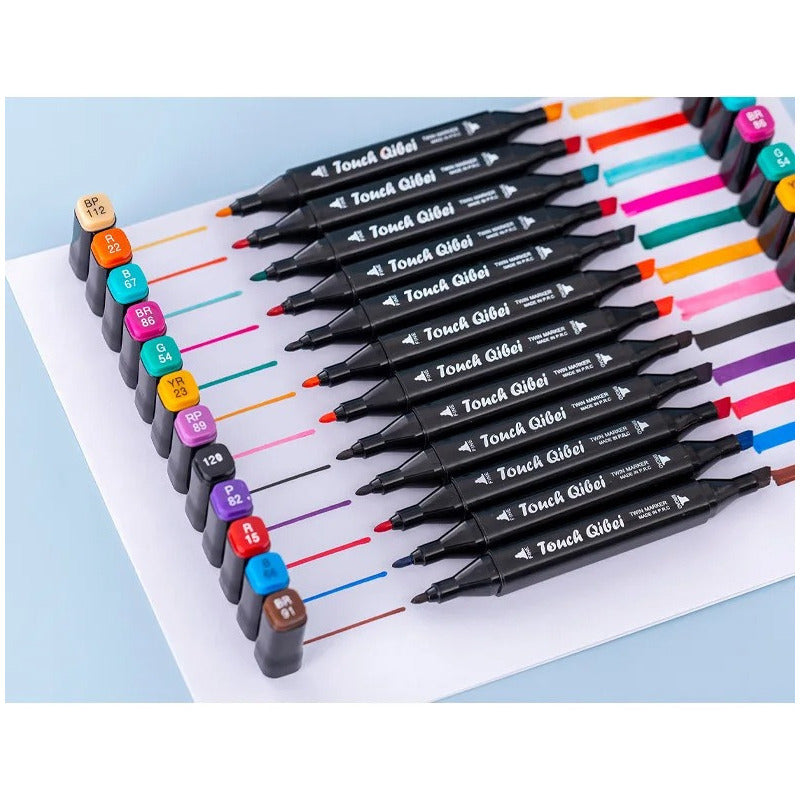 Pack X3 Set Estuches Plumones Marcadores Doble Punta 24 Rotu