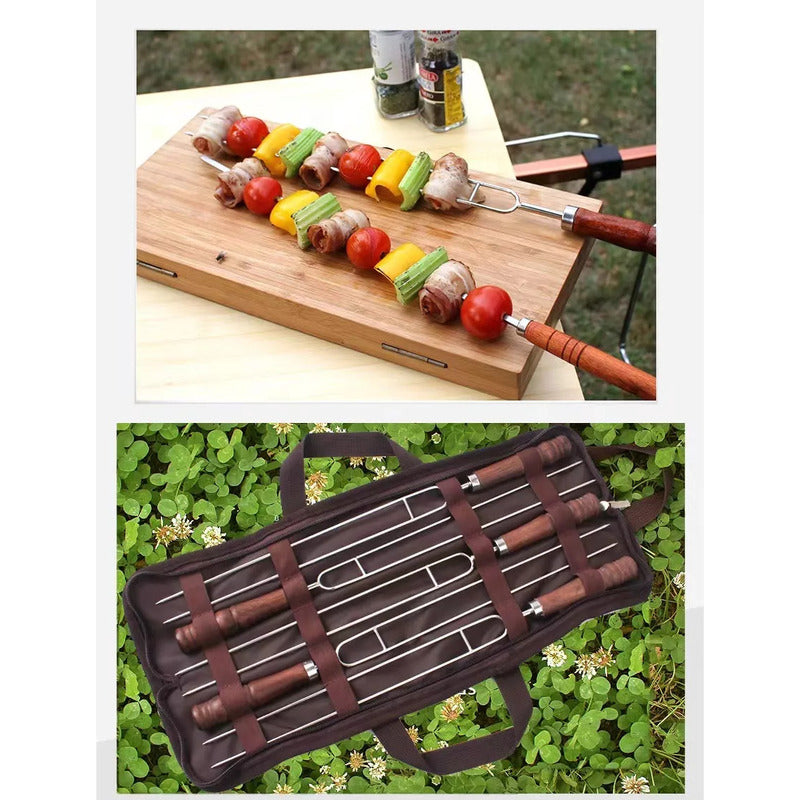 Set Fierros Para Anticuchos Naranja Pinchos Para Anticucho Acero Inoxidable Set 5 De Brochetas Forma De U Arcashopping Set 5 Brochetas En Forma De U Para Asado Pinchos Anticucho