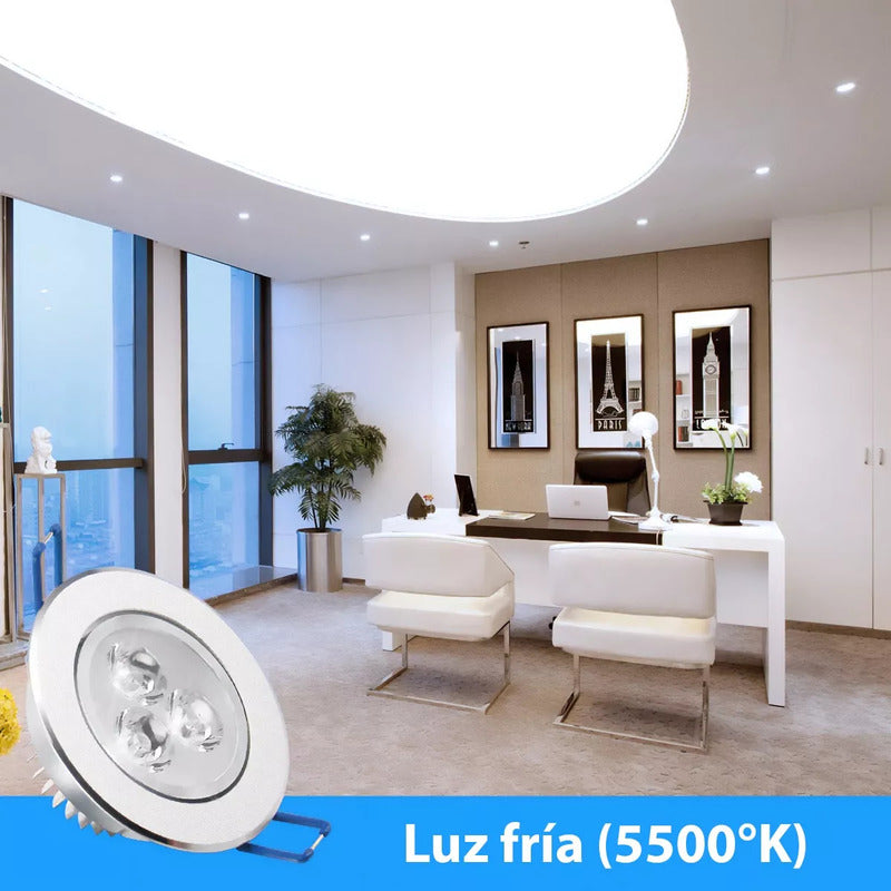 Ampolleta Led Embutido Foco 3w Led Ampolleta Luz Blanca Led Arcashopping Foco Led Embutido Luminaria Led 3w Focos Embutidos Led