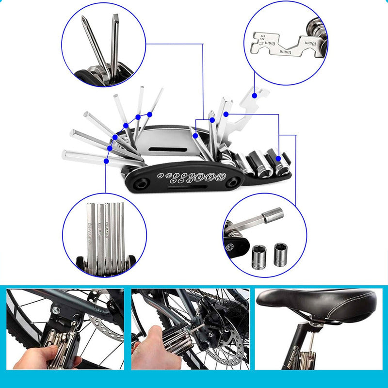 Kit Herramientas De Reparacion Bici Pinchazo Llanta Biciclet