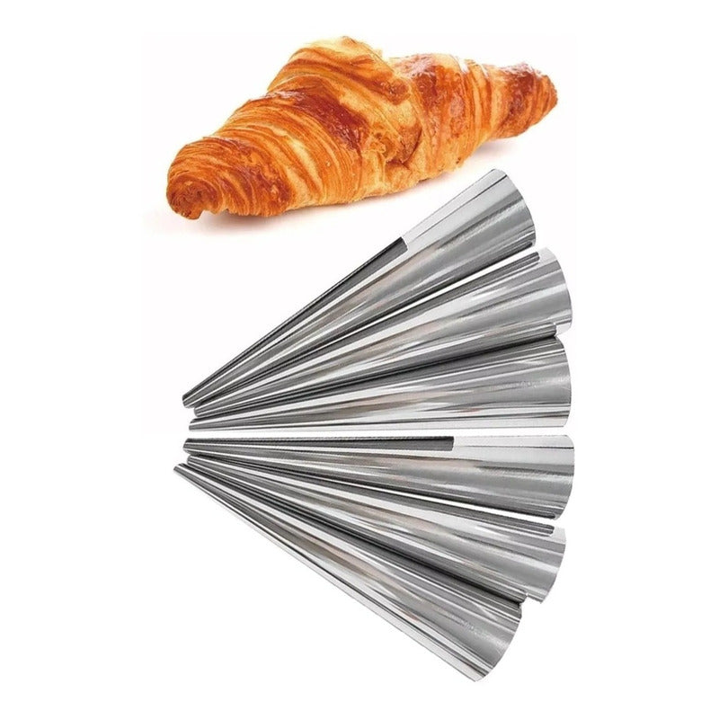 Pack X36 Molde Para Cannoli Metalico Croissant Cono Reposter