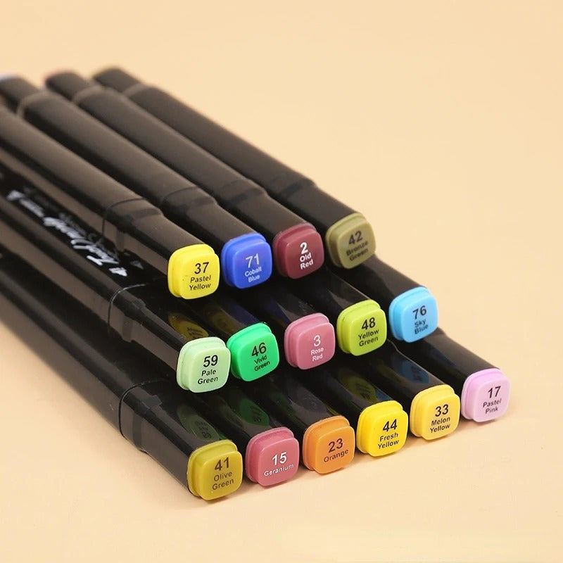 Pack X3 Set Estuches Plumones Marcadores Doble Punta 24 Rotu