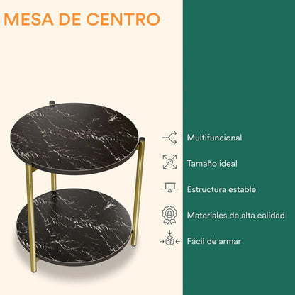 Mesa Centro Mesa Auxiliar Decorativa Mesa Madera 2 Niveles