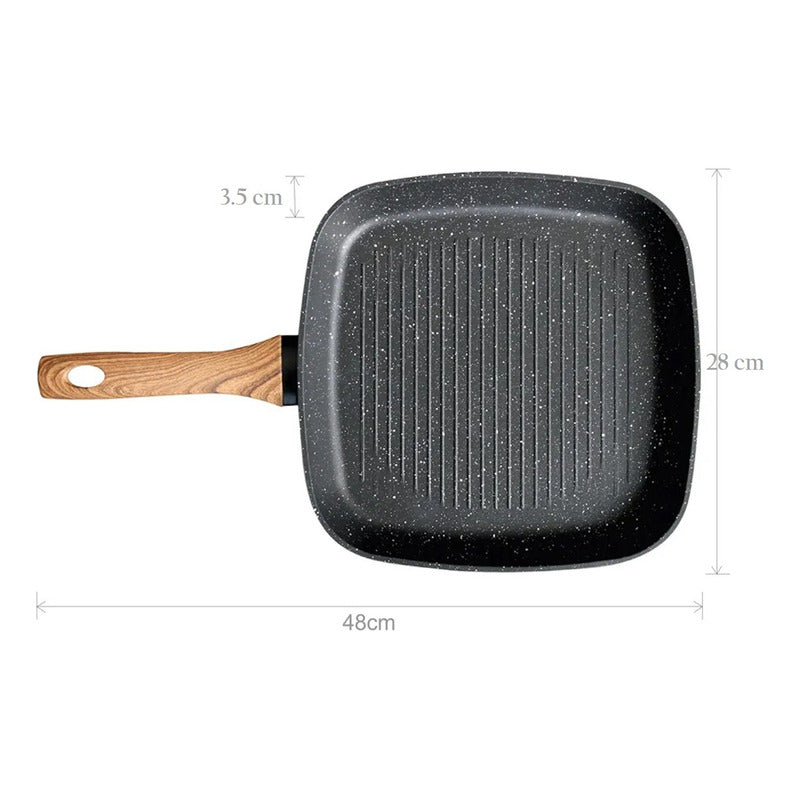 Sartén Grill Antiadherente Granite Keep Sartén Cuadrado 28cm