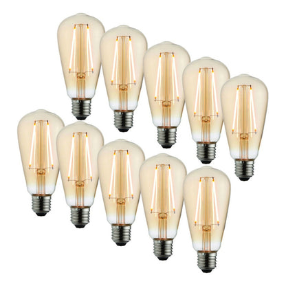 Pack X10 Ampolleta Vintage E27 Edison Filamento 4w Luz Calid
