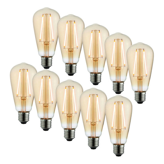Pack X10 Ampolleta Vintage E27 Edison Filamento 4w Luz Calid
