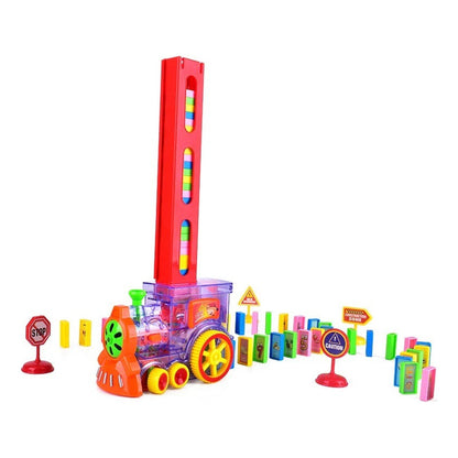 Tren Domino De Juguete Tren Automático Juego Didáctico Color