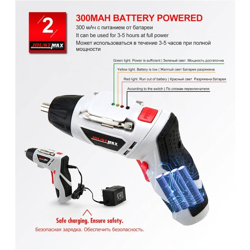 Atornillador Eléctrico Atornillador Inalambrico + Set 45 Pz