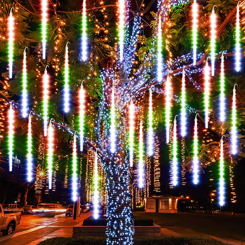 Luces Lluvia De Meteoritos Luces Guirnalda Luces Led Navidad Arcashopping Lluvia De Meteorito Decorativa Navidad Multicolor Cadena De Luces 8 Tubos Cascada De Navidad