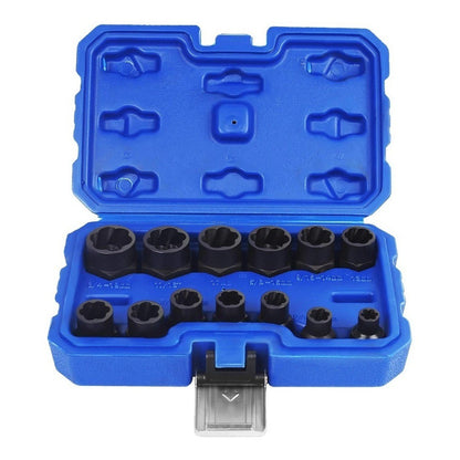 Set Dados Extractores Pernos Y Tuercas 13 Pcs 1/4  A 19mm