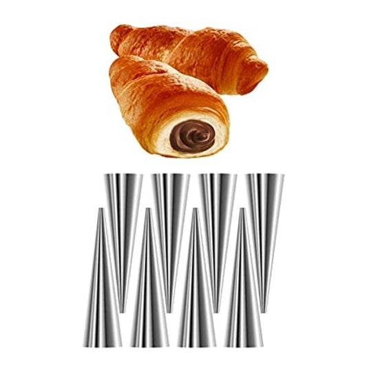 Pack De 6 Molde Para Cannoli Metalico Croissant Cono Reposte