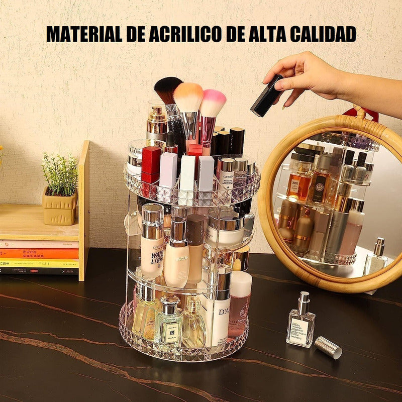 Organizador De Maquillaje Giratorio Organizador 360 Ajustabl
