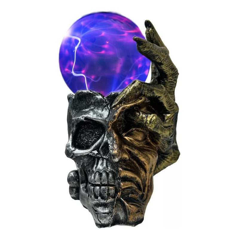Lampara De Velador Lampara Tesla Plasma Bola Calavera Rayos