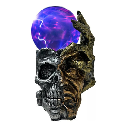 Lampara De Velador Lampara Tesla Plasma Bola Calavera Rayos