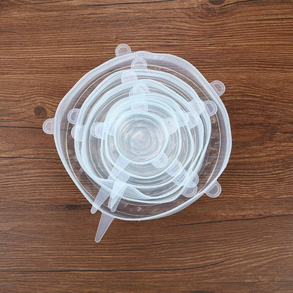 Set 6 Tapas De Silicona Adaptable Para Alimentos Reutilizabl