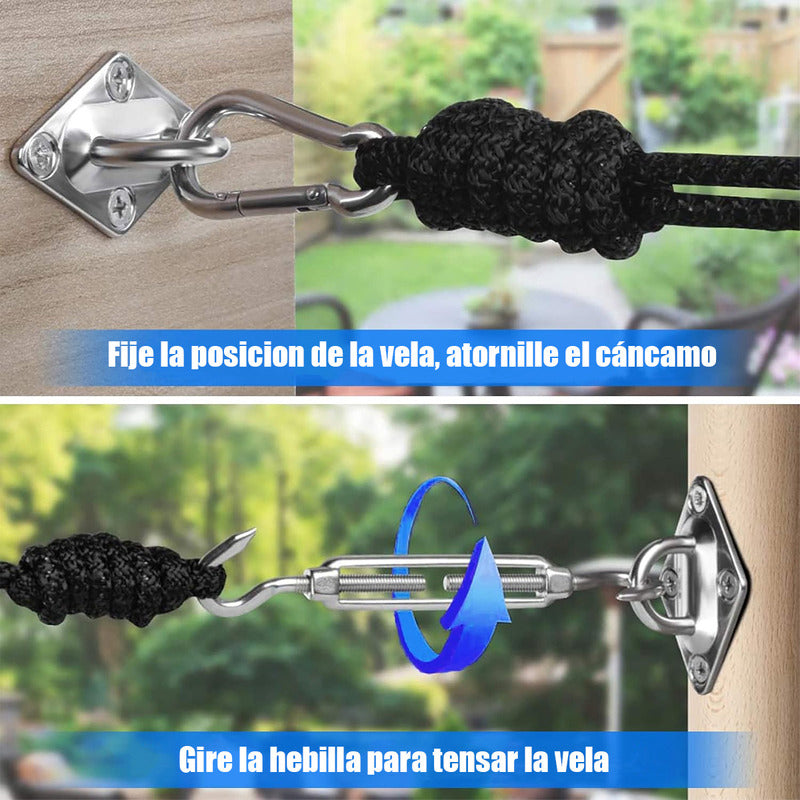 Pack X2 Tensores De Cuerda Alambre Tensor Gancho Para Toldos