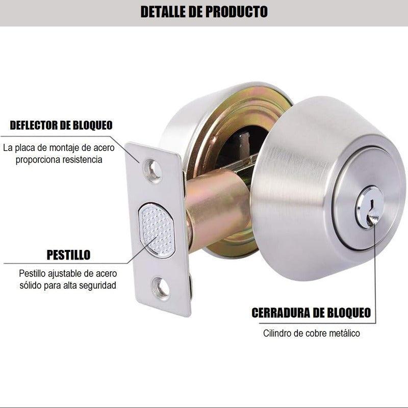 Pack X2 Cerradura Chapa Para Puertas Cerrojo De Seguridad