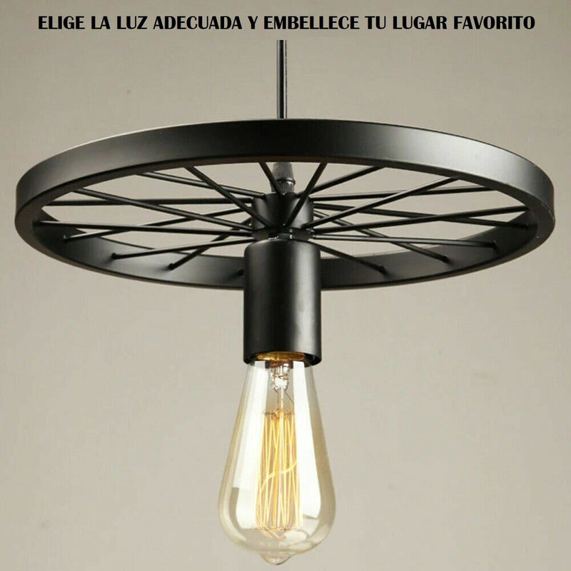 Lampara Colgante Tipo Rueda Rustica Lampara Vintage De Techo