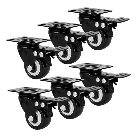 Pack X6 Rueda Giratoria 2 Pulgadas Rueda Con Freno Multiuso