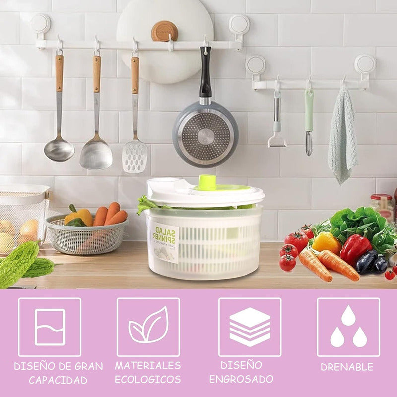 Escurridor Vegetales Centrifugador Verduras Secador Verduras