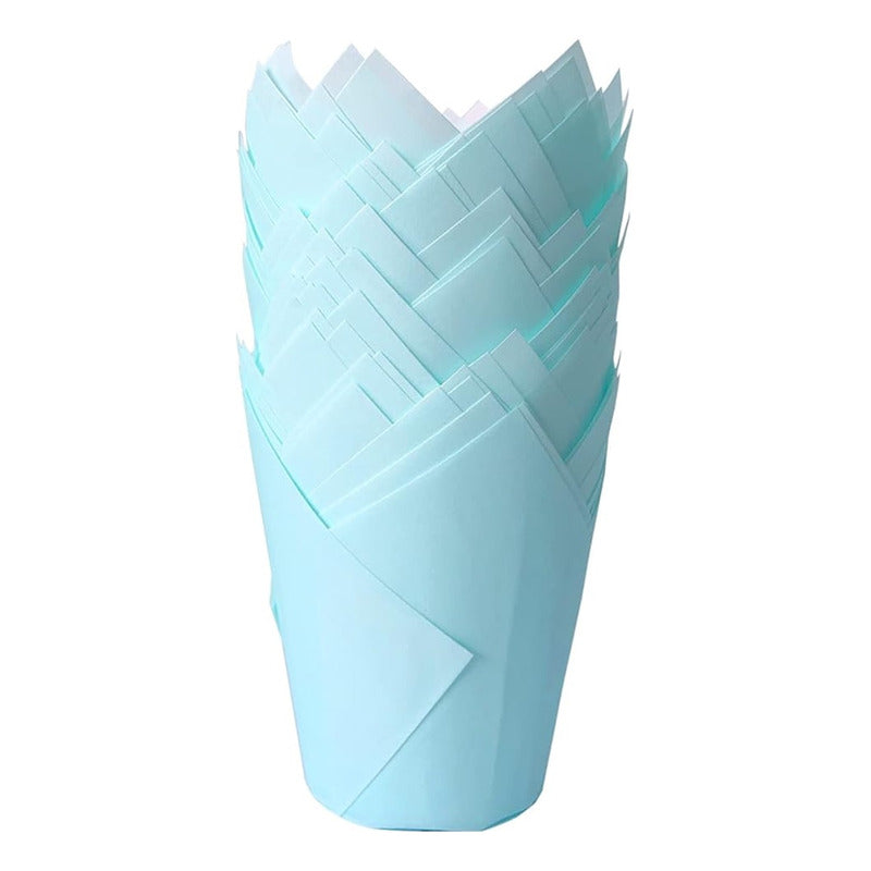 Pack 24 Capsulas De Papel Para Muffins Tulipán Molde Cupcake