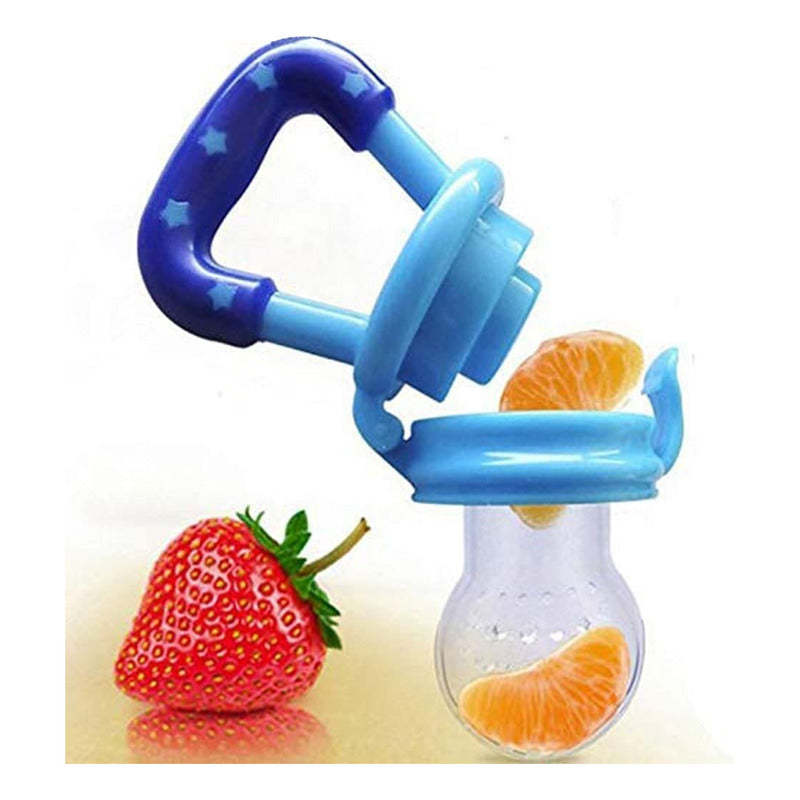 Chupete Fruta Bebe Mordedor Rasca Encías Bebés Chupe Silicon Color Azul