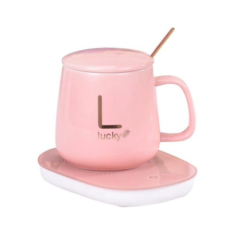 Pack X4 Taza De Café Con Calentador Eléctrico Juego De Tazas