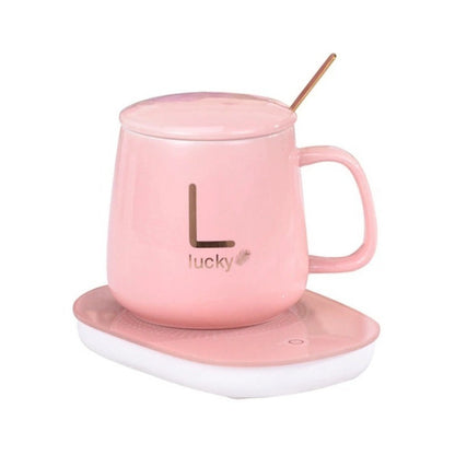 Pack X4 Taza De Café Con Calentador Eléctrico Juego De Tazas