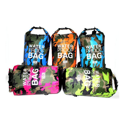 Bolso Seco Impermeable Mochila Camping 5 Litros Waterproof Color Camuflaje-azul Claro Diseño De La Tela Liso