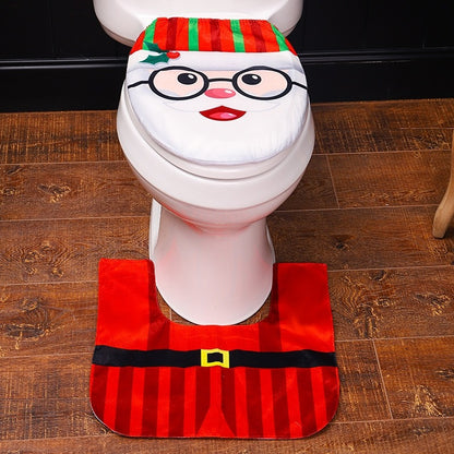 Set Fundas Para Baño De Navidad 2 Piezas Fundas Navideñas