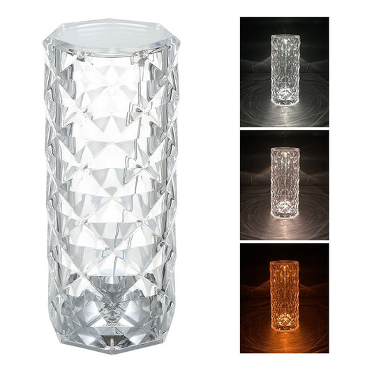 Lámpara Cristal Mesa Lámpara Led Decorativa Velador Táctil