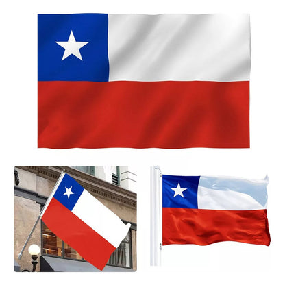 Bandera Chilena 90 X 135 Cm Bandera De Chile Fechas Patrias Bandera Chile