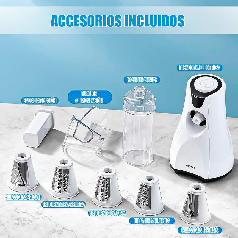 Cortadora De Vegetales Electrica Rebanador Verduras Rallador