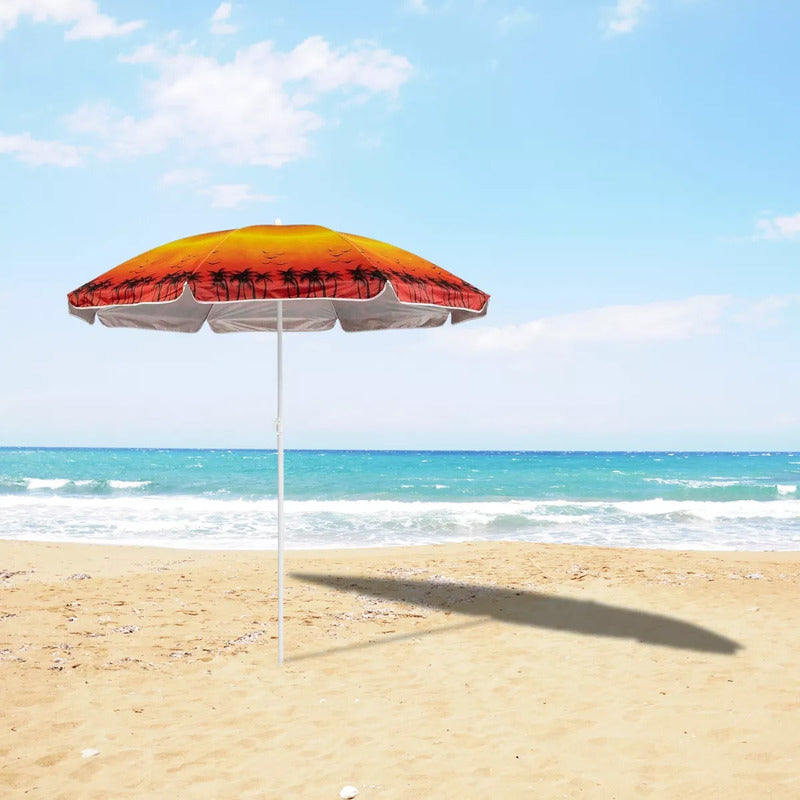 Sombrilla Paraguas Quita Sol Para La Playa 150cm Multicolor