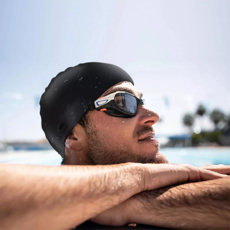 Pack 2 Gorros Natación Silicona Arcashopping Gris Adulto Impermeables