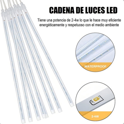 Luces Lluvia De Meteoritos Luces Guirnalda Luces Led Navidad Arcashopping Lluvia De Meteorito Decorativa Navidad Multicolor Cadena De Luces 8 Tubos Cascada De Navidad