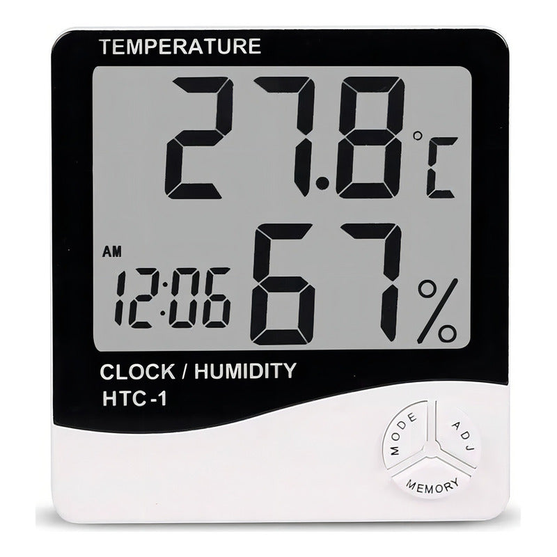 Medidor Higrometro Digital Termometro Humedad Interior Reloj