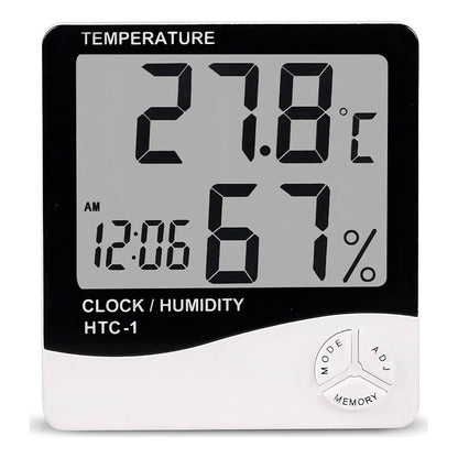 Medidor Higrometro Digital Termometro Humedad Interior Reloj