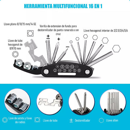 Kit De Herramientas Para Reparacion Bicicleta Llave Sacar Pedal Bicicleta Herramientas Bicicleta Kit Herramientas Bicicleta Kit Herramientas De Reparacion Bici Pinchazo Llanta Biciclet Arcashopping